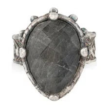 Серебристое кольцо с серым кварцем Svarog Sky Poison Drop — модель 1cw2bts — фото 2