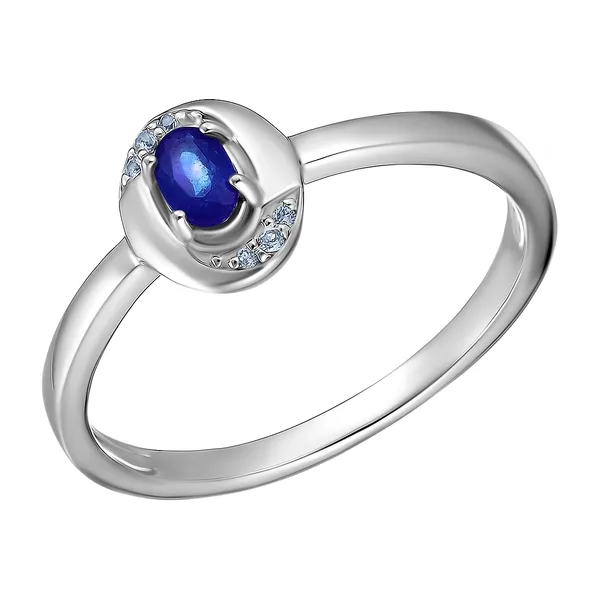 Серебряное кольцо с сапфиром
