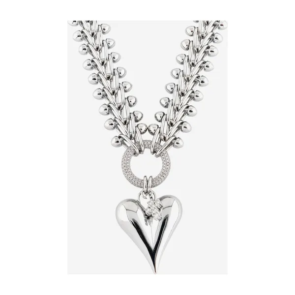 Серебристое колье с фианитами Daring Mono SL — модель z9axbfv