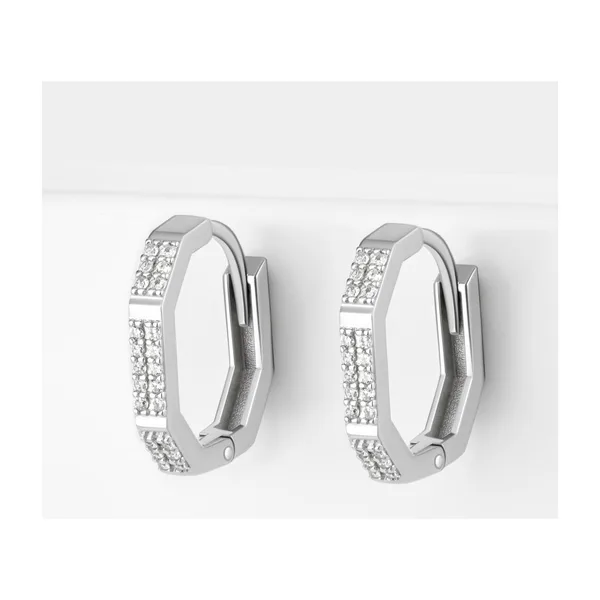Серьги конго из серебра с фианитами — арт. 000-385435