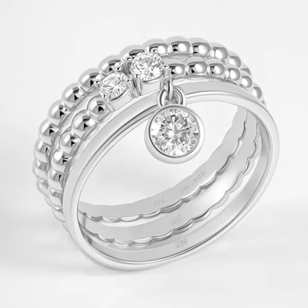 Кольцо из серебра с фианитами — арт. 000-393663