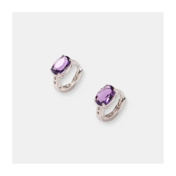 Серебряные серьги-конго с аметистами — арт. 10522-005960