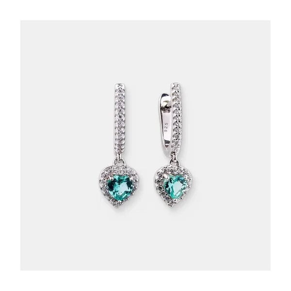 Серебряные серьги с апатитами «Сердца» — арт. 10522-005679