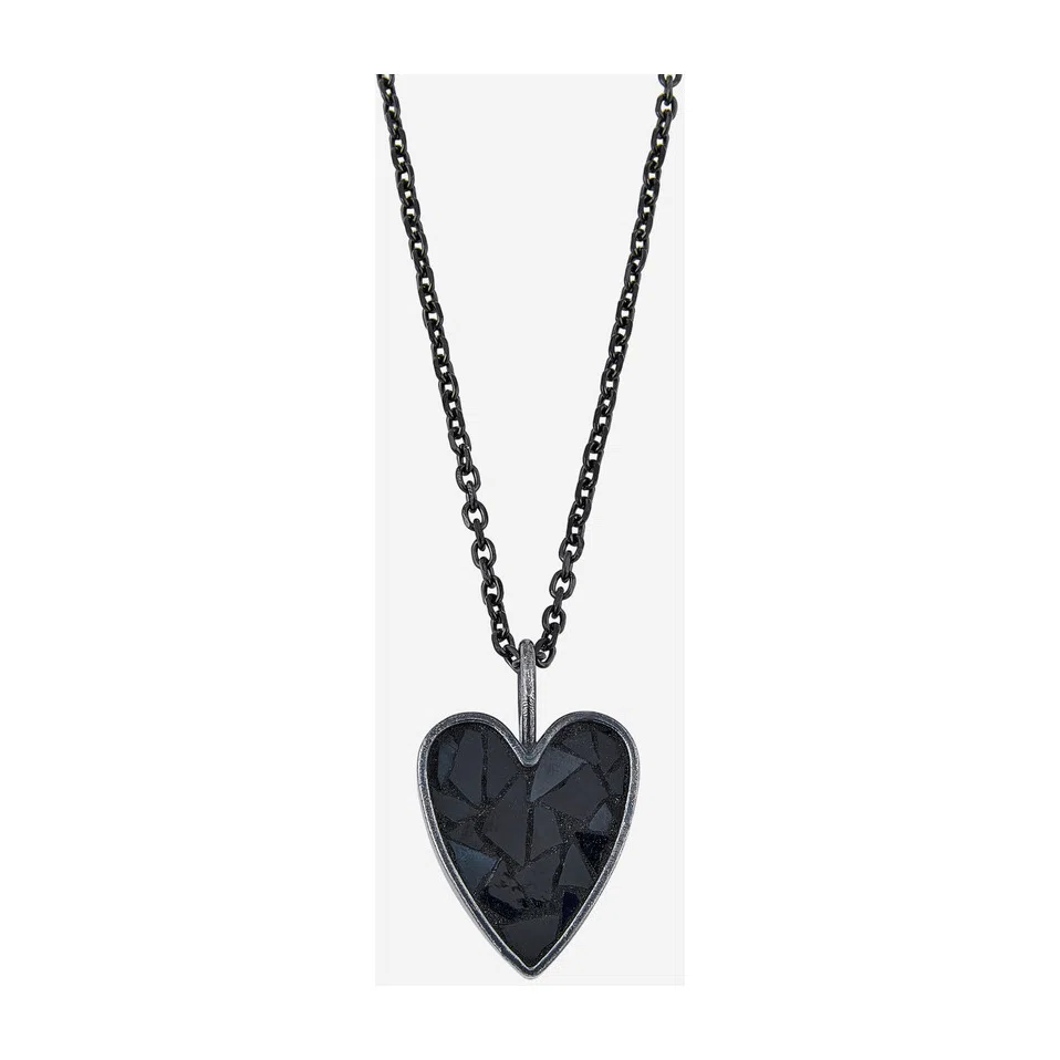 Кулон черное мозаичное сердце POISONED HEARTS Poison Drop — модель gmht8y9 — фото 4
