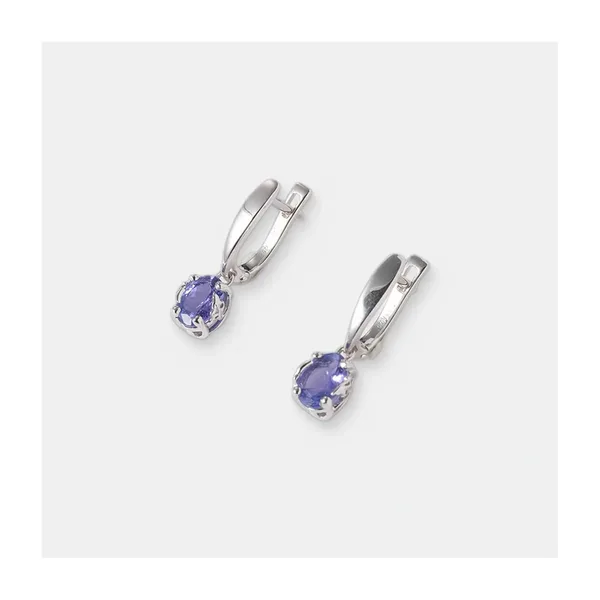 Серебряные серьги с танзанитами — арт. 10522-006188