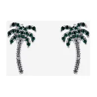 Серьги-пусеты из серебра с фианитами PALM — модель q6wuuwz