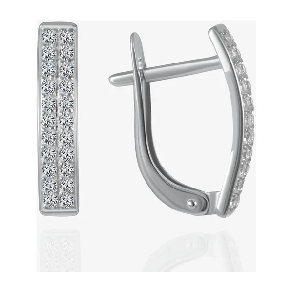 Серьги из серебра с фианитами — арт. 000-399168