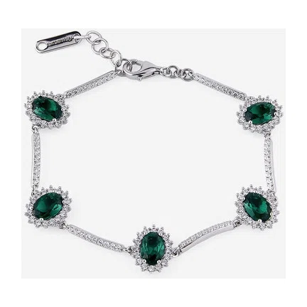 Браслет из серебра с фианитами овальной формы LIFE GREEN FANCY of Brosway Poison Drop — модель brgtyv1