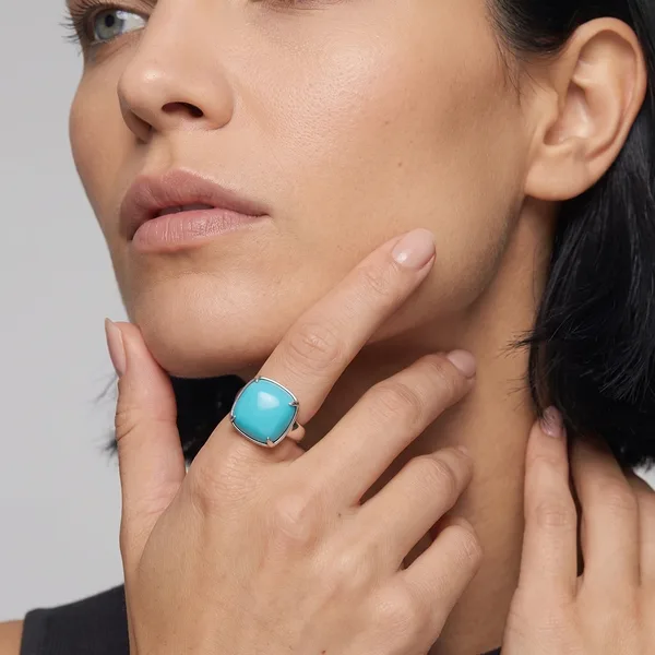 Серебряное кольцо с бирюзой — арт. 10322-005896