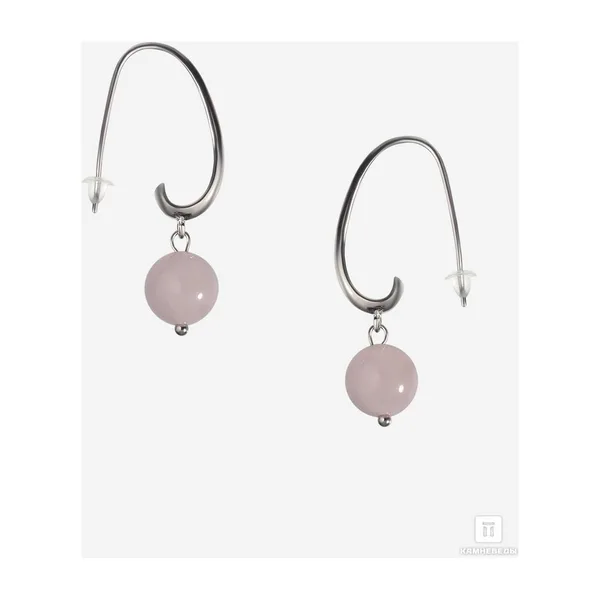 Серьги с розовым кварцем — арт. 28991