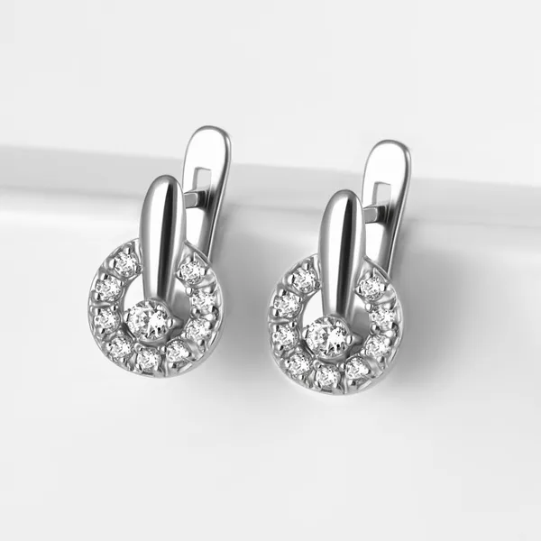 Серьги детские из серебра с фианитами — арт. 000-280189