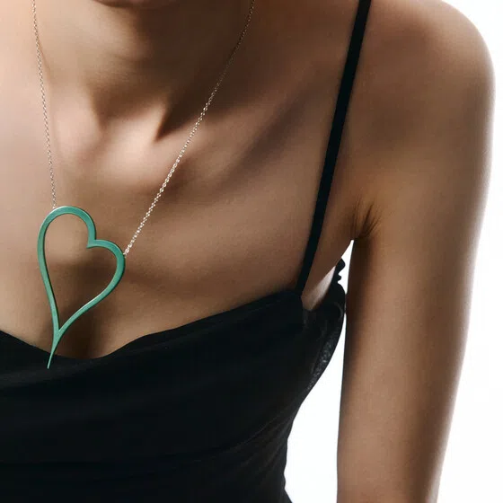 Колье из серебра «Голубое сердце» Dzhanelli Jewellery Poison Drop — модель csirfx6 — фото 2