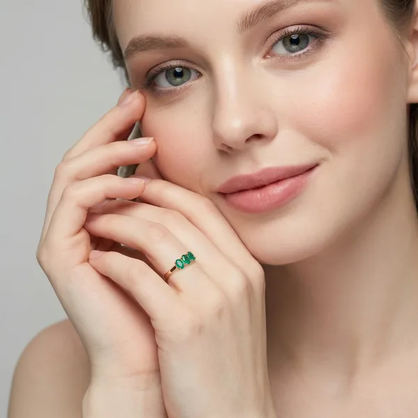 Серебряное кольцо с агатами — арт. 10322-004306