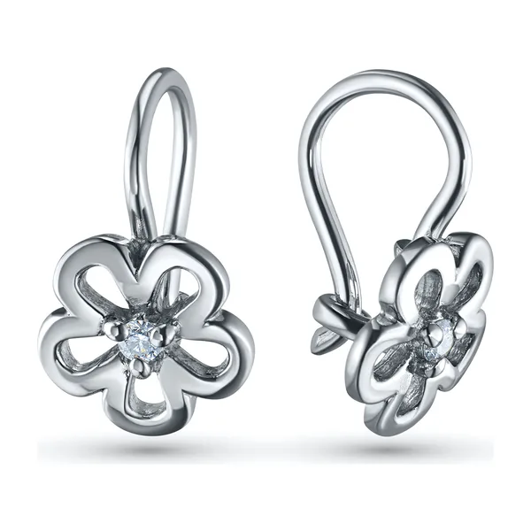 Серьги из серебра с бриллиантами
