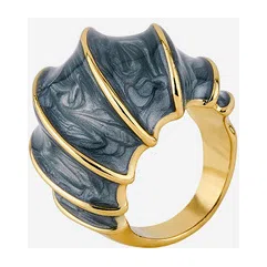 Золотистое кольцо с серой эмалью ROCOCO Poison Drop — модель ghst6qz — фото 2