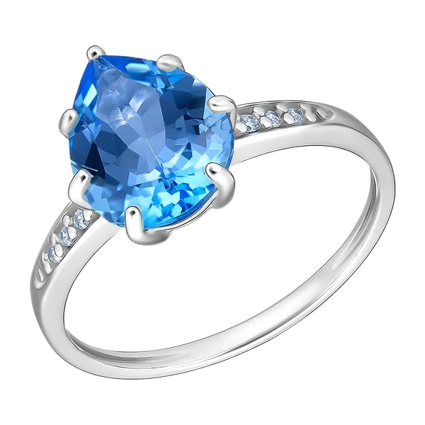 Серебряное кольцо с топазом Свисс — арт. 10322-000556