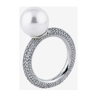 Серебристое кольцо с культивированным жемчугом Crystal Shadow — модель e9a90fj