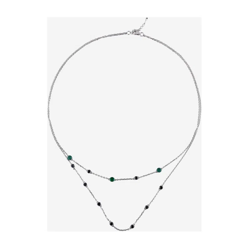 Колье из белого золота с облагороженными бриллиантами и изумрудами COBRA JEWELRY Poison Drop — модель 5jk1uz4 — фото 2