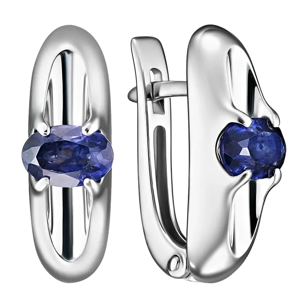 Серебряные серьги с сапфирами — арт. 2086447