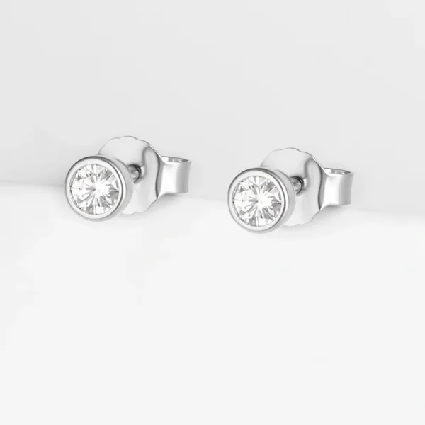 Серьги гвоздики из серебра с фианитами — арт. 000-395073