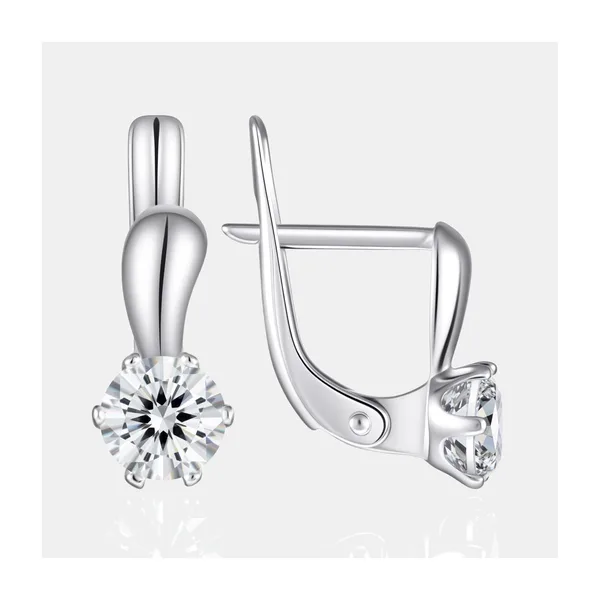 Серьги из серебра с фианитами — арт. 000-401514