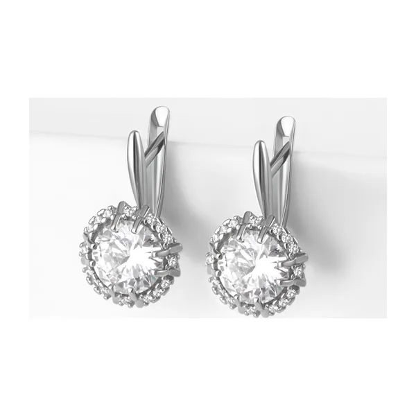 Серьги из серебра с фианитами — арт. 000-388218