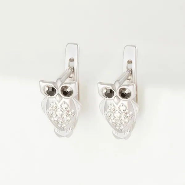 Серьги детские из серебра с фианитами — арт. 000-301153
