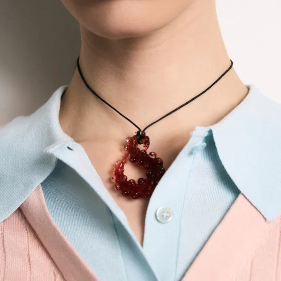 Красная подвеска из боросиликатного стекла Sunstone Tentacle 78glass Poison Drop — модель hmj929t — фото 6
