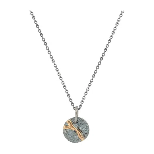 Колье Кулон Volcanic power серебряный со вставкой из золота Kintsugi Jewelry Poison Drop — модель r4kp7cq — фото 2