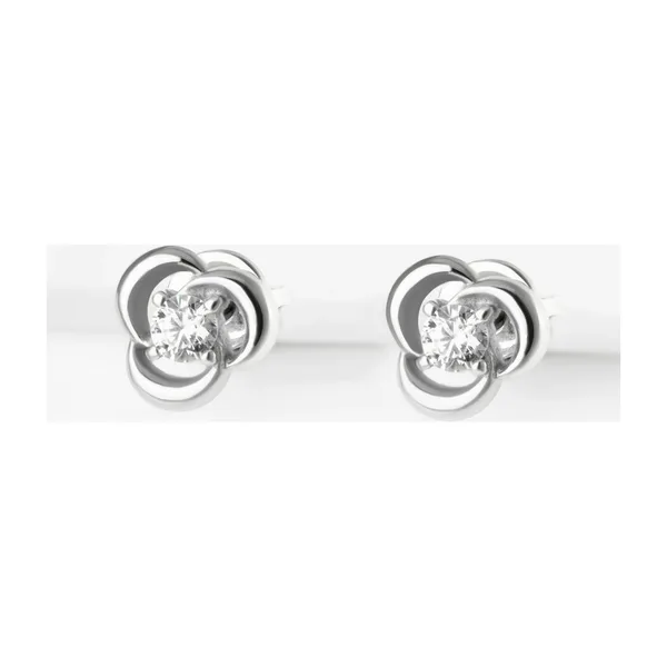 Серьги гвоздики из серебра с фианитами — арт. 000-366233