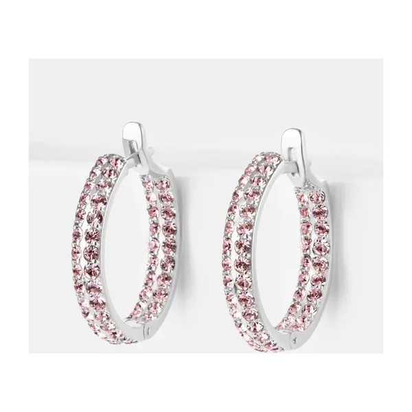 Серьги конго из серебра с кристаллами — арт. 000-380763