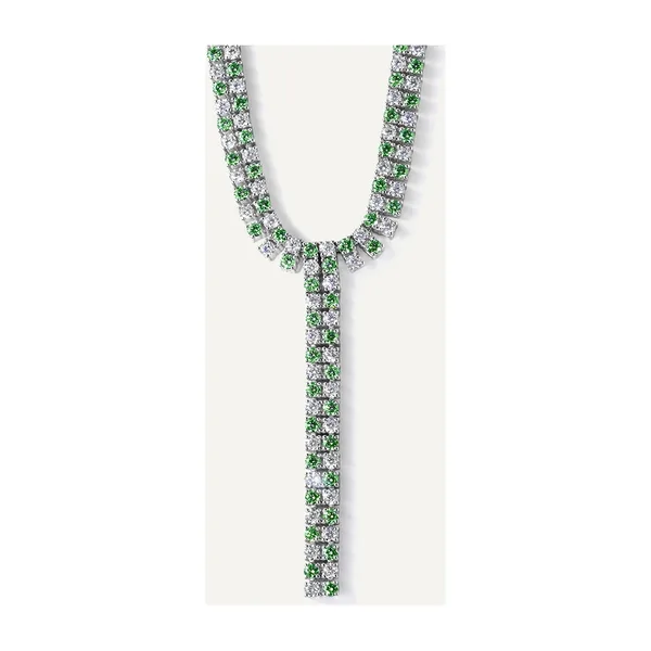 Серебряное колье с муассанитами — арт. 074638