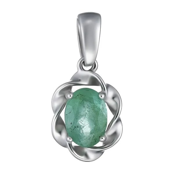 Серебряная подвеска с изумрудом — арт. 504008