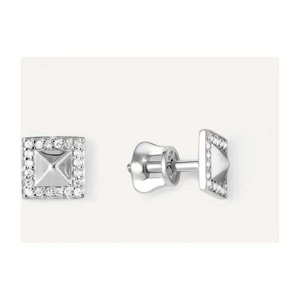 Серьги-пусеты из белого золота с бриллиантами — арт. 10511-001086