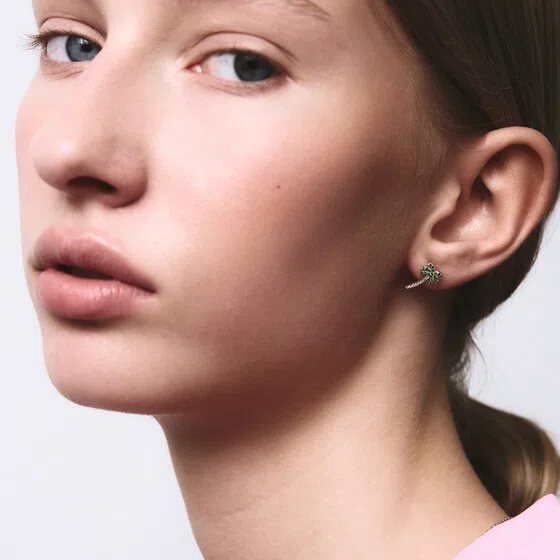 Серьги-пусеты из серебра с фианитами PALM Asher Ney Poison Drop — модель q6wuuwz — фото 3