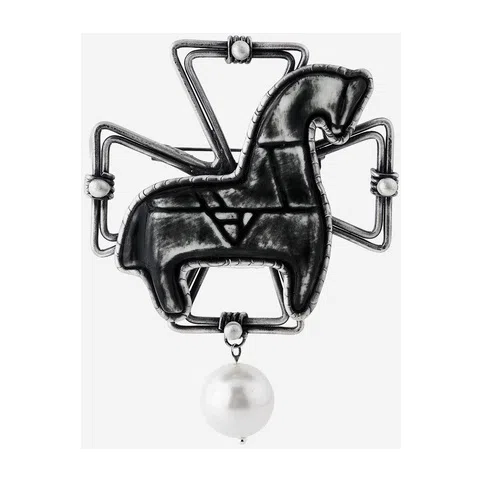 Брошь с серебряным покрытием «Лошадь на кресте» черная Svarog Sky Poison Drop — модель ie9wfd2 — фото 2