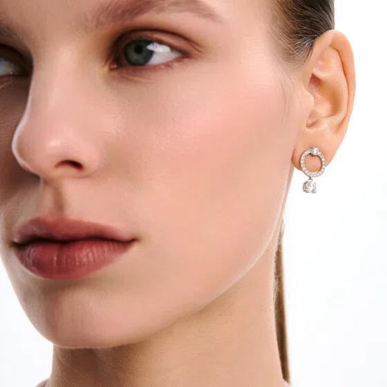 Серебристые серьги с кубическим цирконием Constella Swarovski Poison Drop — модель dx23rz1 — фото 3