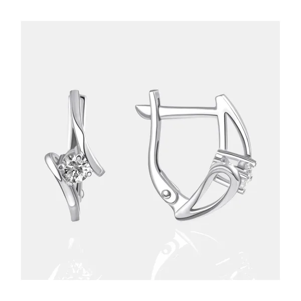 Серьги из серебра с фианитами — арт. 000-395503