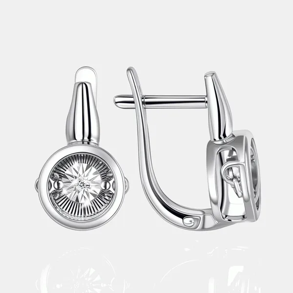 Серьги из серебра с бриллиантами — арт. 000-400194