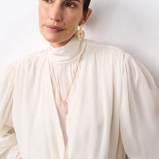 Позолоченное колье с подвеской из кварца Tannum Poison Drop — модель kmfx6c7 — фото 3