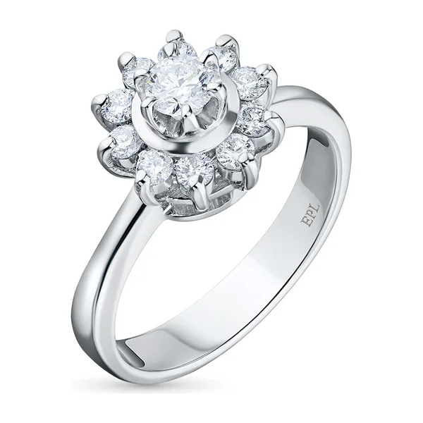 Кольцо из белого золота с бриллиантами