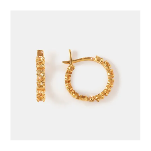Серебряные серьги-конго с цитринами — арт. 10522-006264
