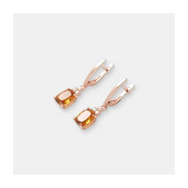 Серебряные серьги с цитринами — арт. 10522-005036