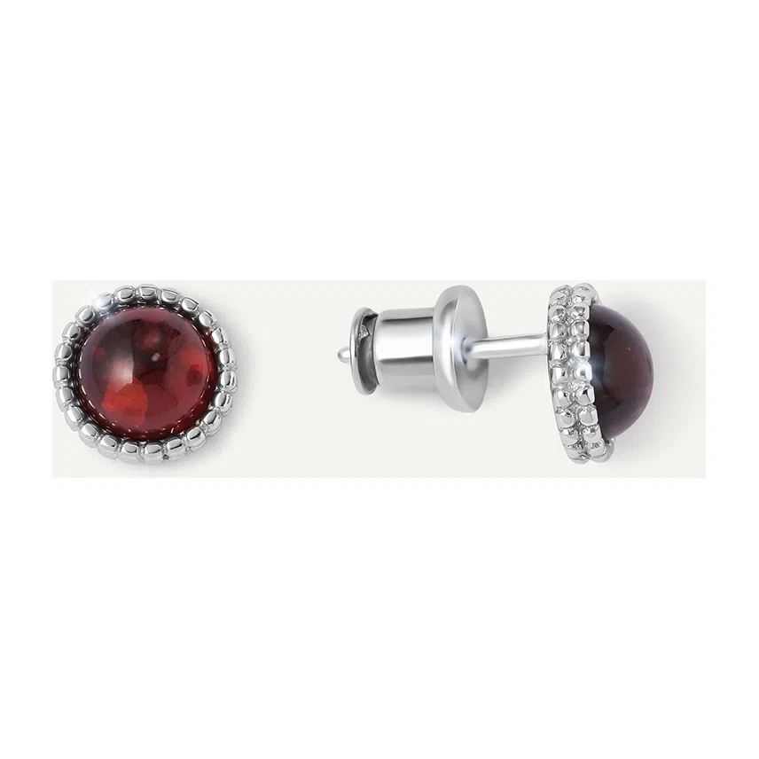 Серьги из серебра 925 пробы с янтарём