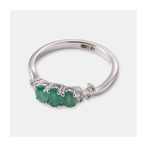 Серебряное кольцо с изумрудами — арт. 10321-001477