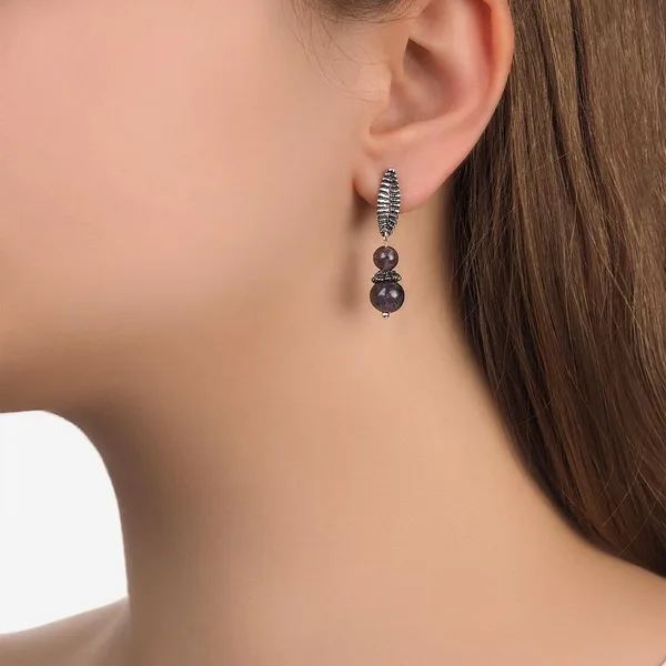 Серьги с кордиеритом (иолитом) — арт. 32884