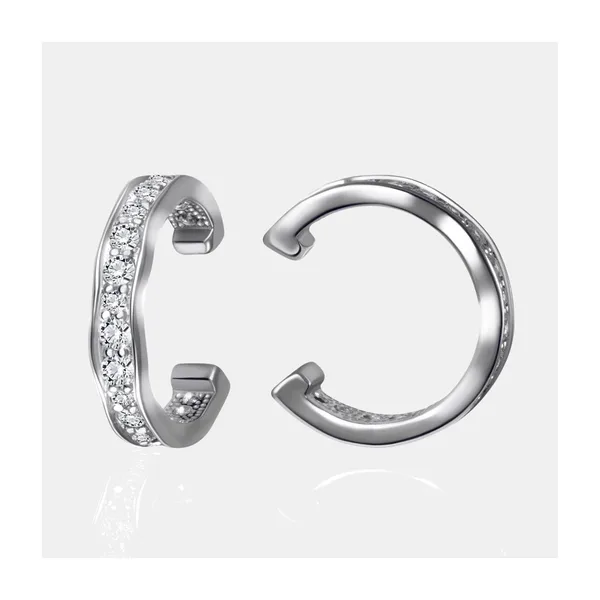 Серьги полупара из серебра с фианитами — арт. 000-399933