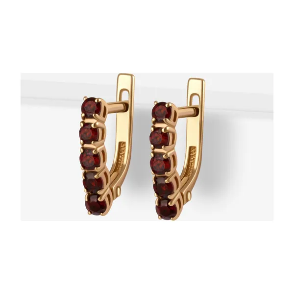 Серьги из красного золота с гранатами — арт. 000-299842
