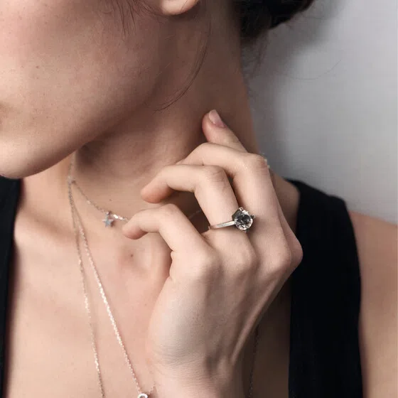 Кольцо из серебра с горным хрусталем TERRA BRUTE RING CRYSTAL CULT VII Poison Drop — модель cxqxkee — фото 3