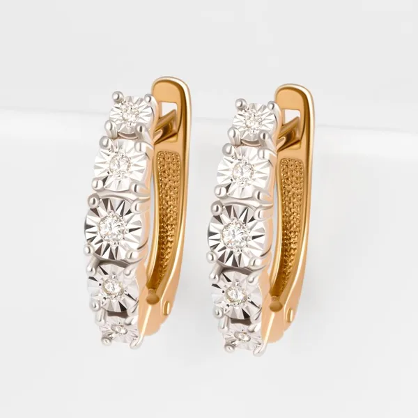 Серьги из красного золота с бриллиантами — арт. 000-380004